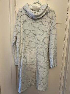 Cozy Cloud-Print Cowl Neck Women’s Sweater Dress